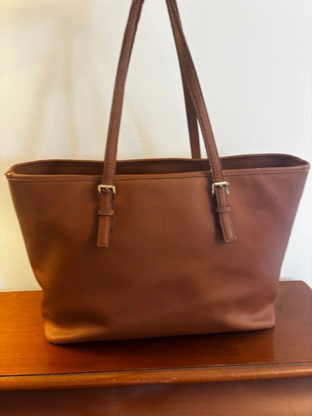Michael Kors Jet Set Saffiano Leather Tote Brown MK Bag